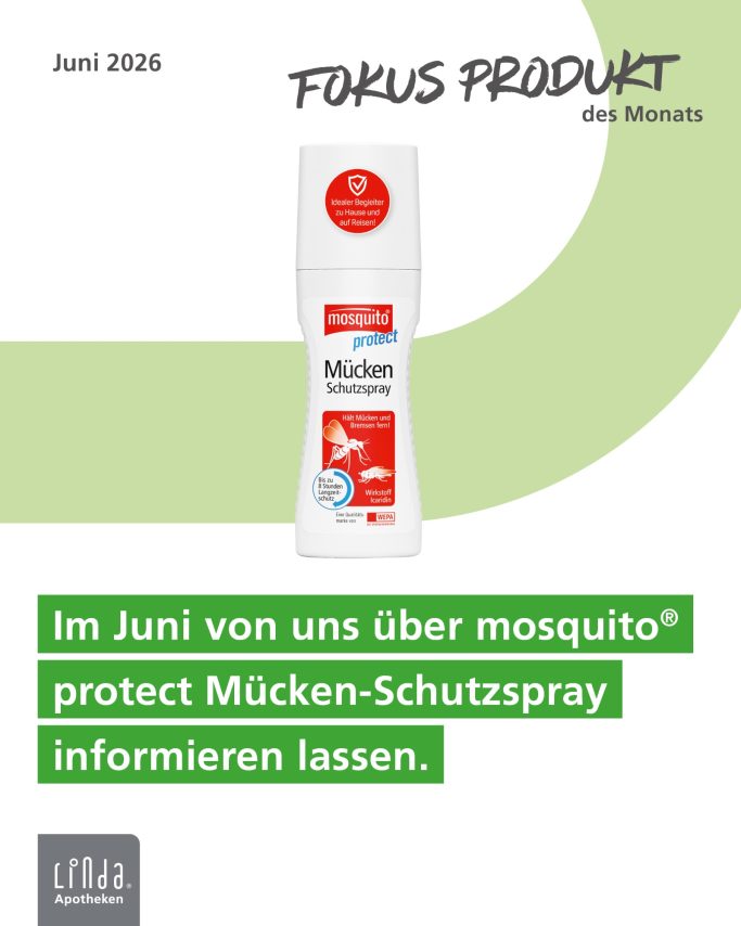 Produktbeschreibung: Mücken-Schutzspray in einer weißen Flasche mit rotem Logo.